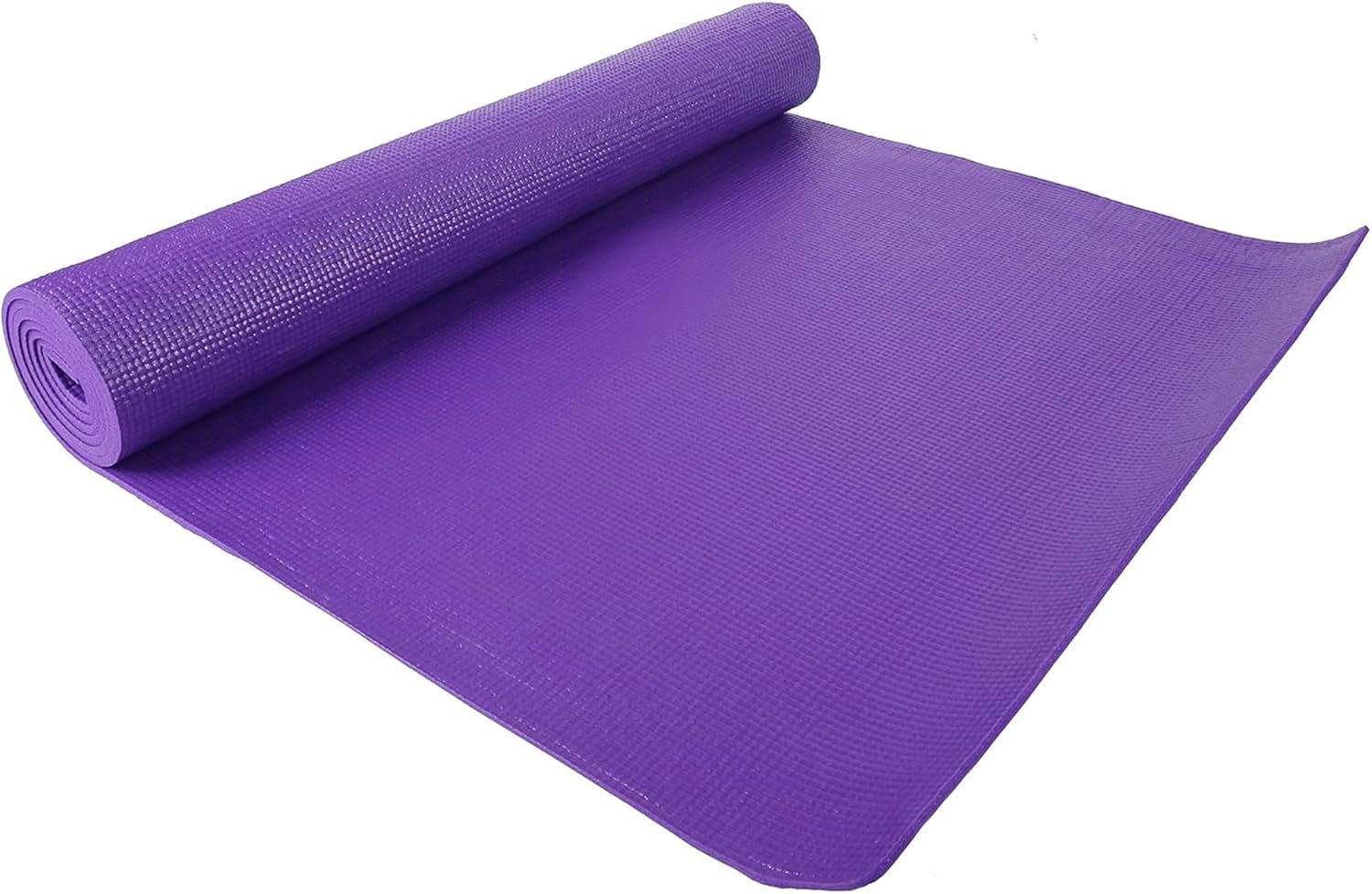 fitvids all purpose 1/4-inch high density anti-tear exercise yoga mat with carrying strap, multiple colors purple