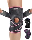 ABYON Adjustable Knee Brace for Meniscus Tear - Maximum Knee Support for Men and Women with Dual Side Stabilizers & Crossed Compression Straps for ACL, MCL, LCL, Patella Injury and Post-Surgery Recovery - Please Check How To Size Video