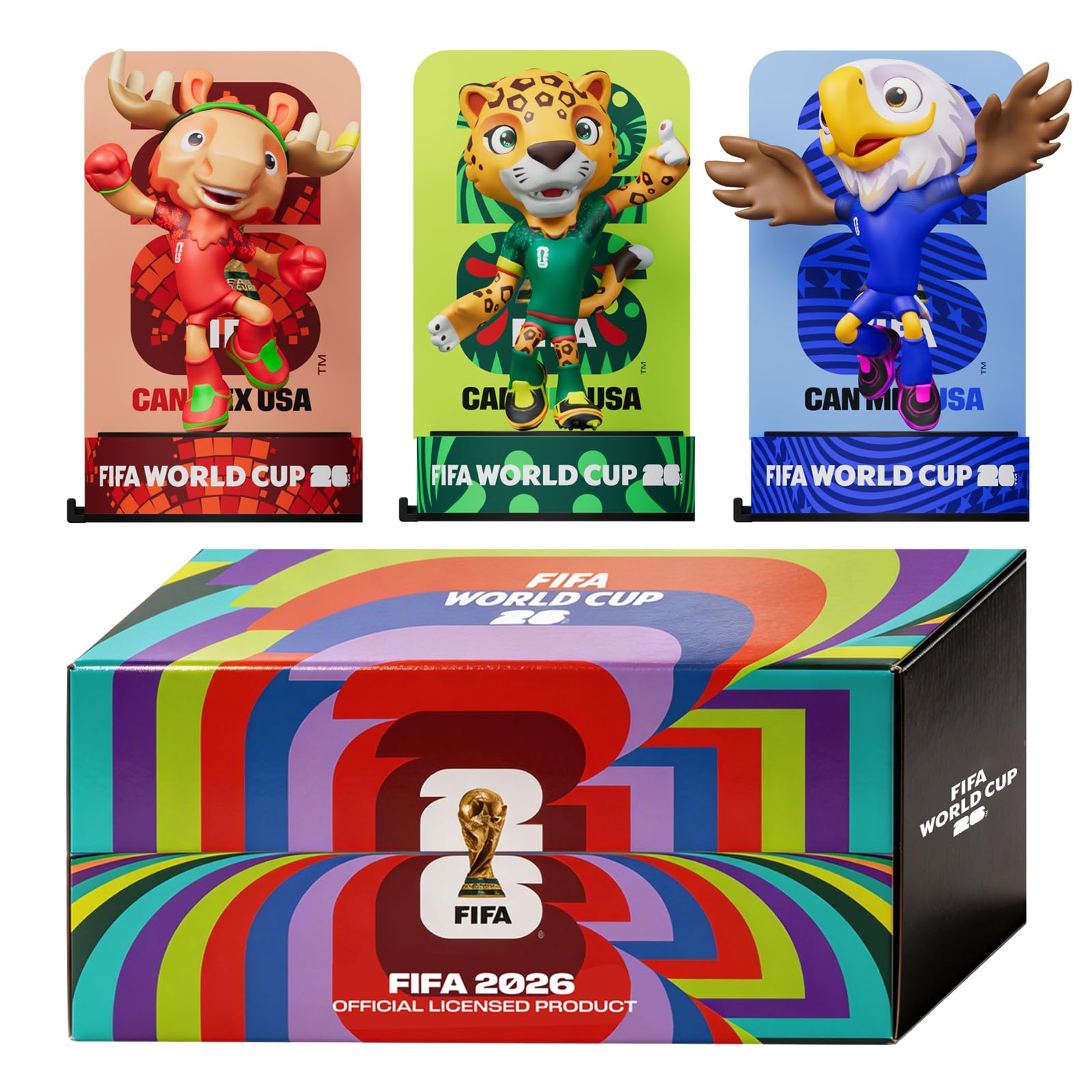 Sanyetral FIFA WORLD CUP 2026 3 Collectable Mascot Figures,Base-B
