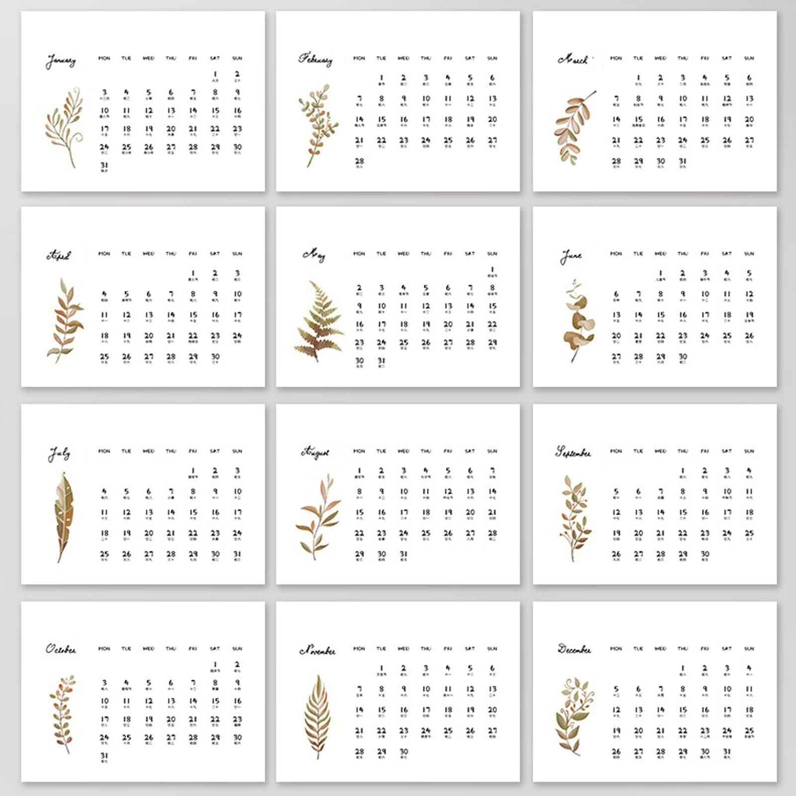QINGGANGLING999 Bürokalender Hölzerner Schreibtisch Kalender 2022 Kreativkalender Desktop 2022 Desktop Kalender Schreibtisch Zubehör Stehendes Flip Tischkalender Wochenplaner (Color : 2)