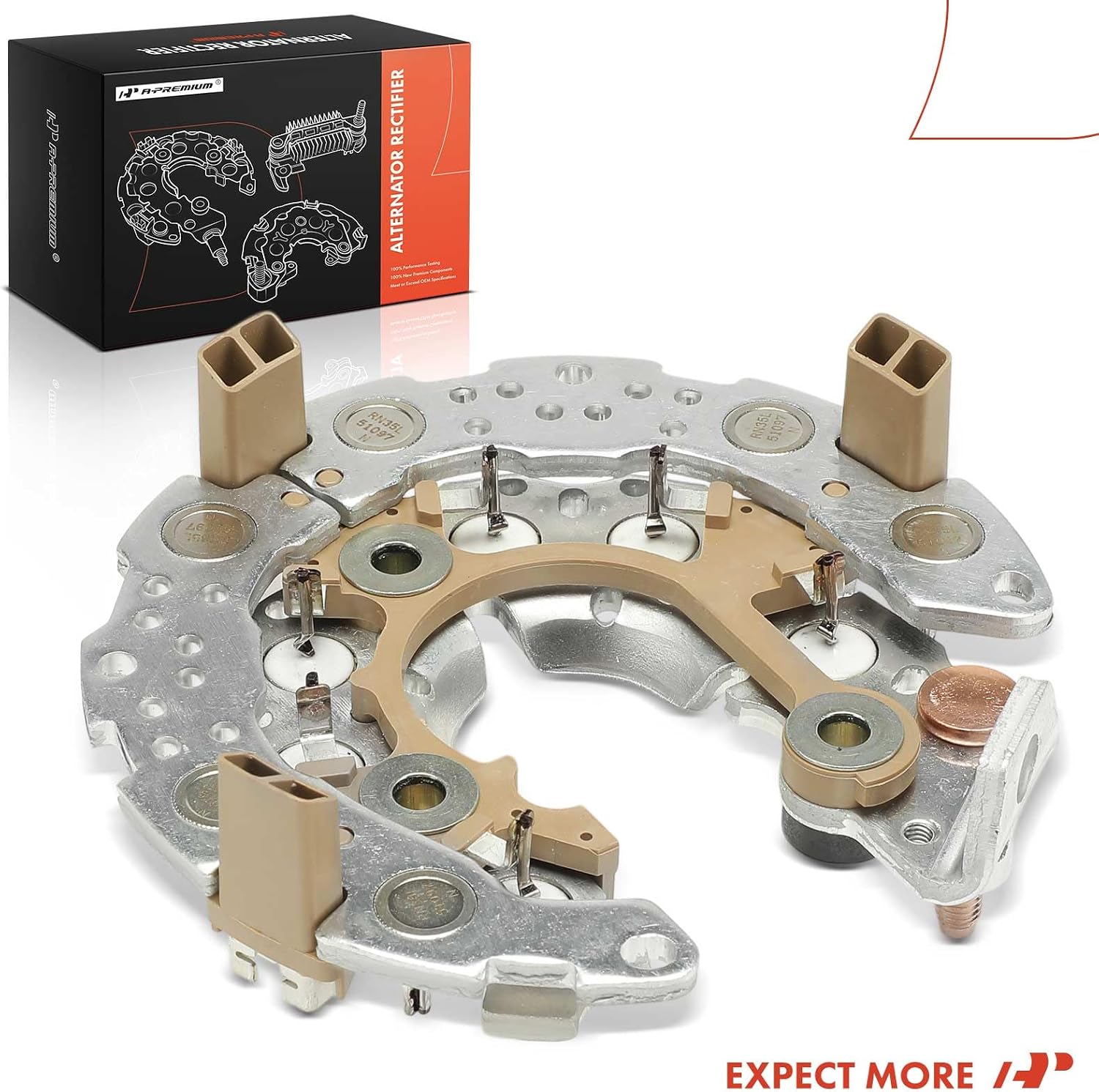 A-Premium Alternator Rectifier Compatible with Honda, Chevrolet & Cadillac
