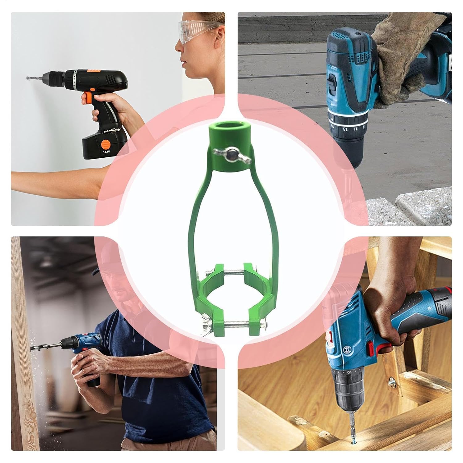 Tenon Drill Bits Fixing Bracket, Woodworking Mortise Machine, Square Hole Drill Fixing Bracket for Easy Installation and Disasse