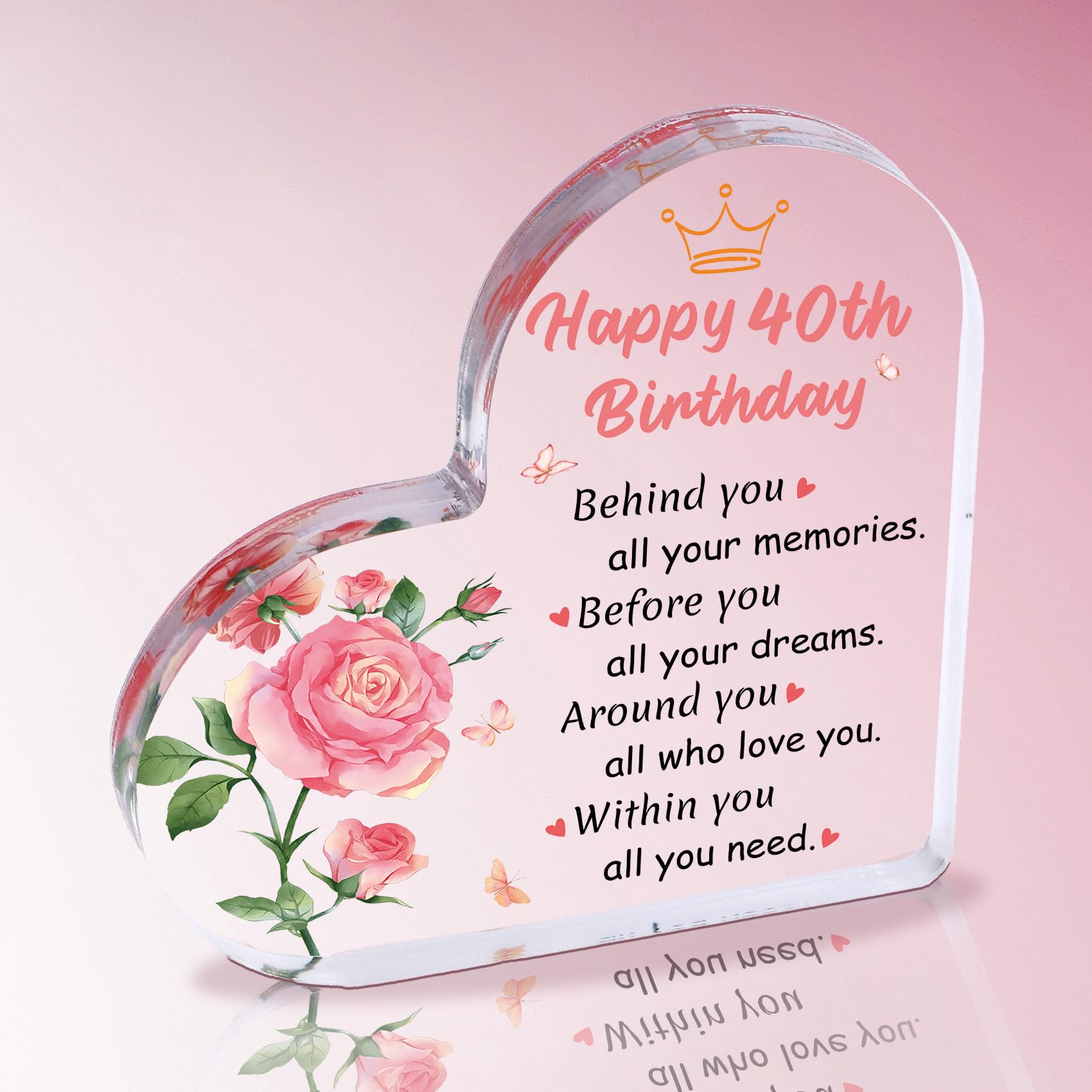 40th Birthday Gifts for Women Personalised 40 th Birthday Gift Presents Ideas for Her for Daughter,Sister,Friend,Mum,Auntie,Bestie,Girlfriend Adult Female Acrylic Office Decor Table Decor Female