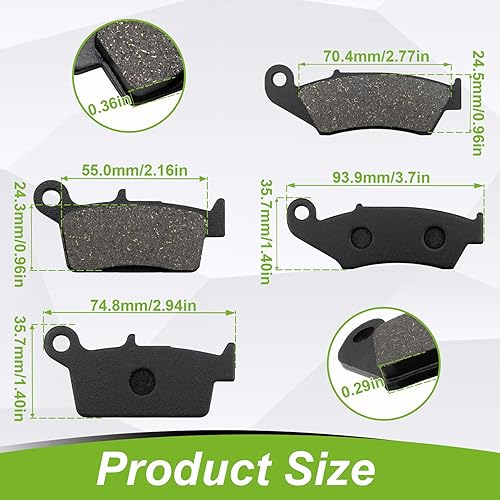 Miniatura 7 de ZICOO Pastillas de freno delanteras y traseras para Suzuki DRZ400 DRZ 400 2000-2009 DRZ400SM RM250, para Honda XR650L CR125R CR250R, para Kawasaki