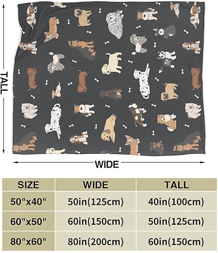 Miniatura 3 de Perinsto Manta de animales lindos de cachorros, ultra suave y cálida para todas las estaciones, manta decorativa de forro polar para cama, silla,