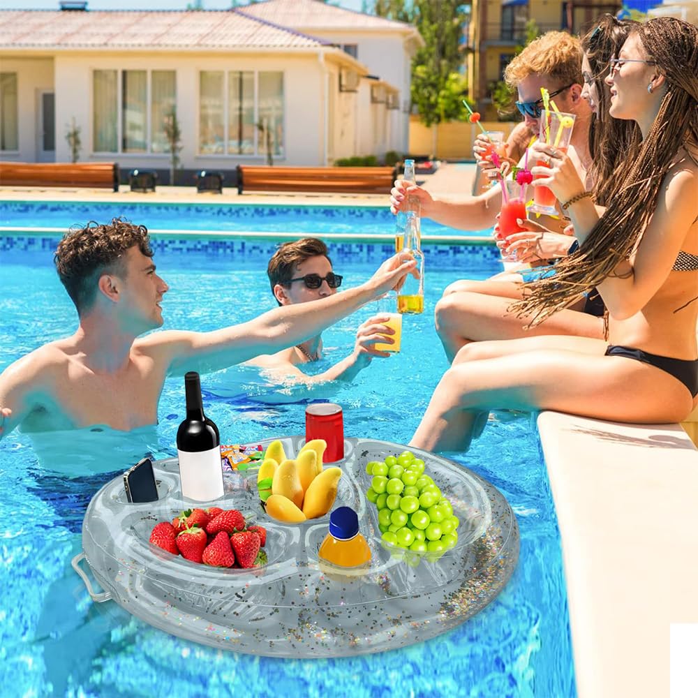 Portabibite Gonfiabile, Galleggiante Porta Bevande, Bar Piscina Portabottiglie Con 8 Fori, Porta Bevande Da Piscina, Portabottiglie Gonfiabile Per L'Estate All'Aperto Piscina Spiaggia
