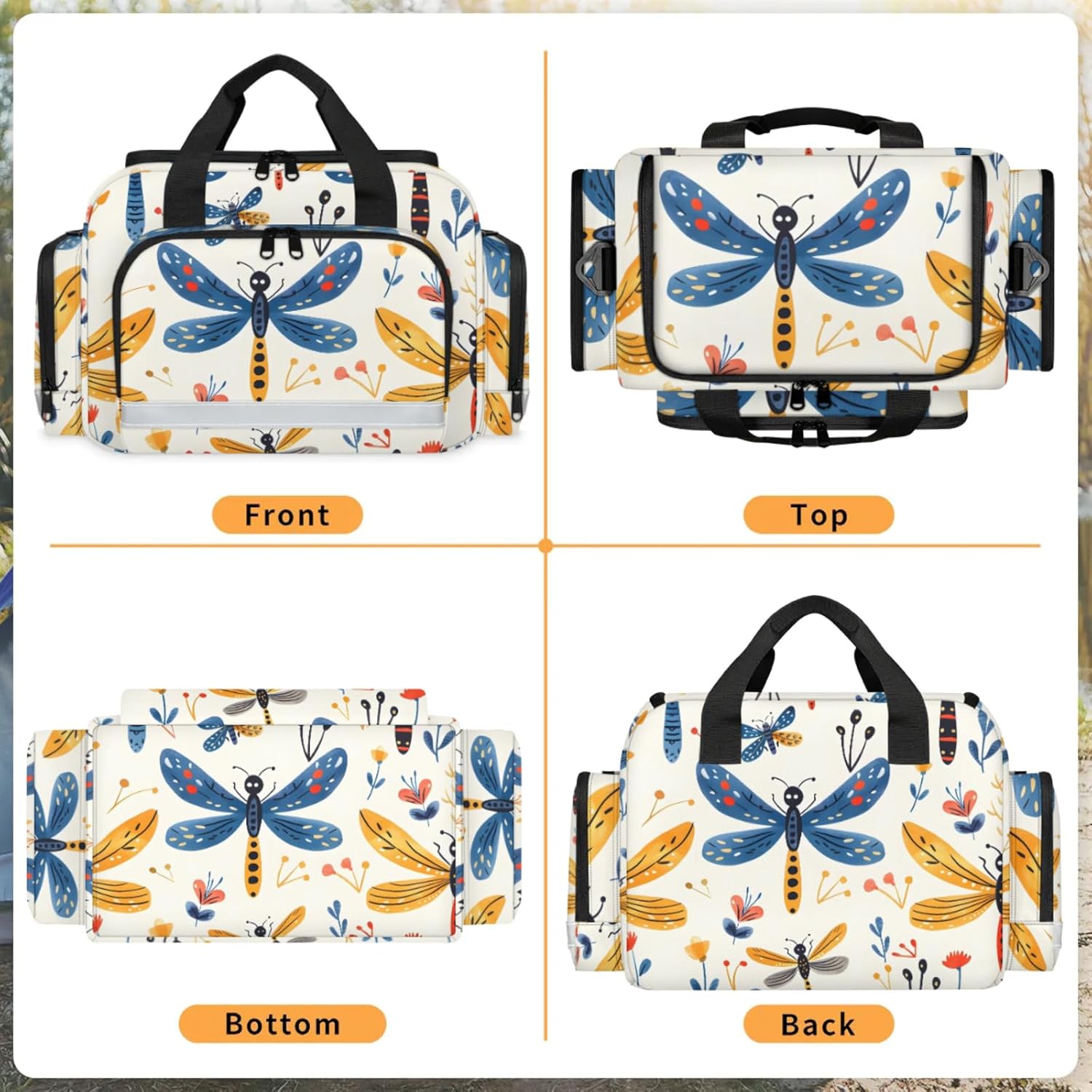 First Aid Bags Empty, Tiny Dragonfly Emergency Bag First Aid Kit Multiple Compartment Kit Carrier On Call Trauma Bag for Paramedics Emergency Medical Supplies Kit
