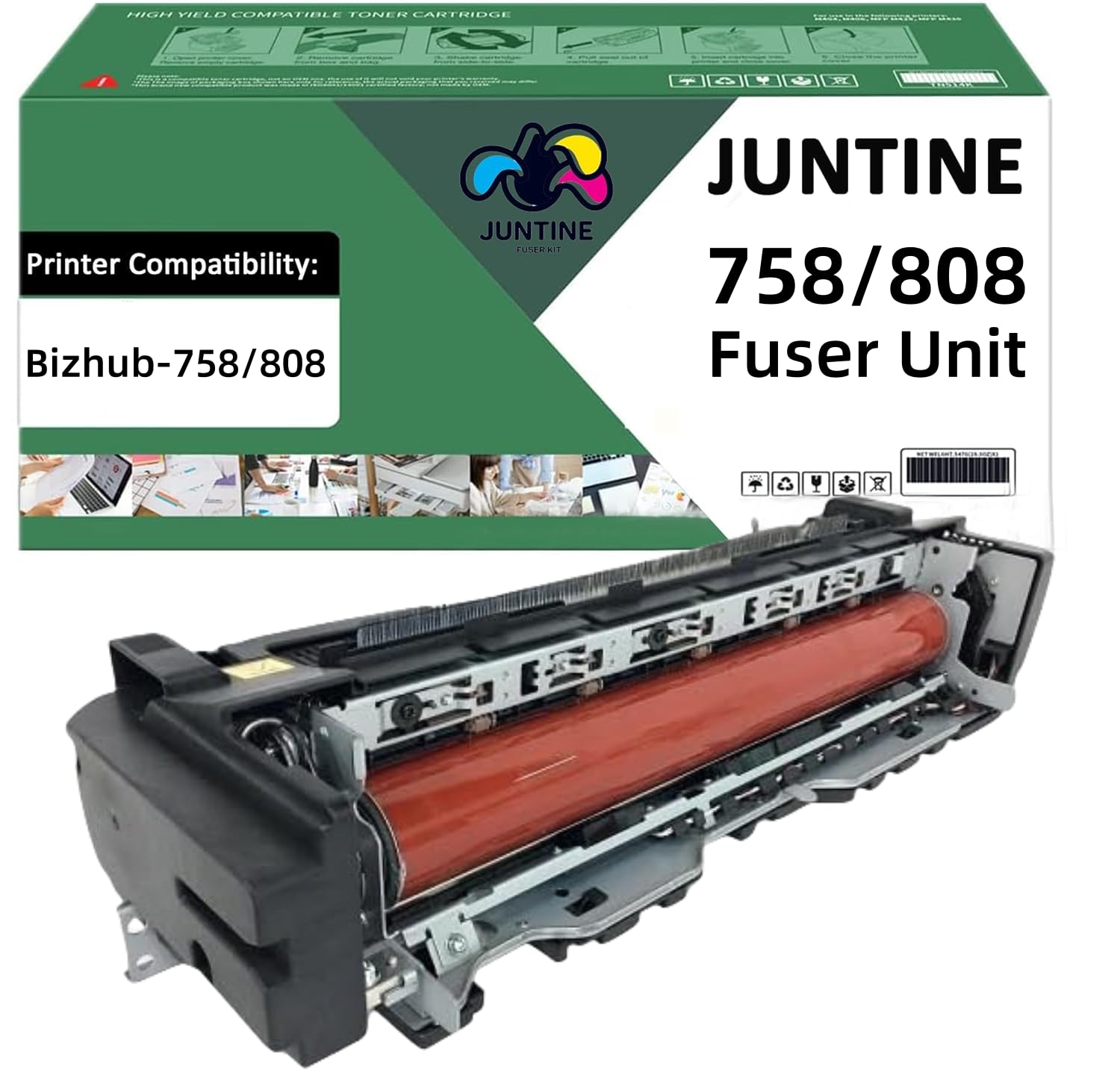 JUNTINE 758 808 Fuser Unit Replacement for Konica Minolta 758 808 Fuser Unit Compatible with Konica Minolta Bizhub 758 808 Printer,250K(110V,1-Pack)