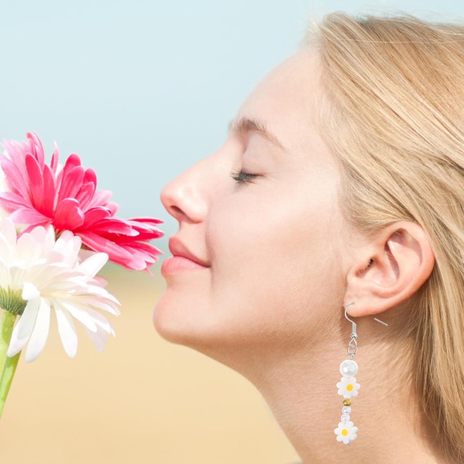 200Pcs Daisy Beads, Handmade White Daisy Flower Beads Flat Small Flower Loose Spacer Bead for Women Bracelets Necklace Earrings DIY Craft Jewelry Making - Image 6