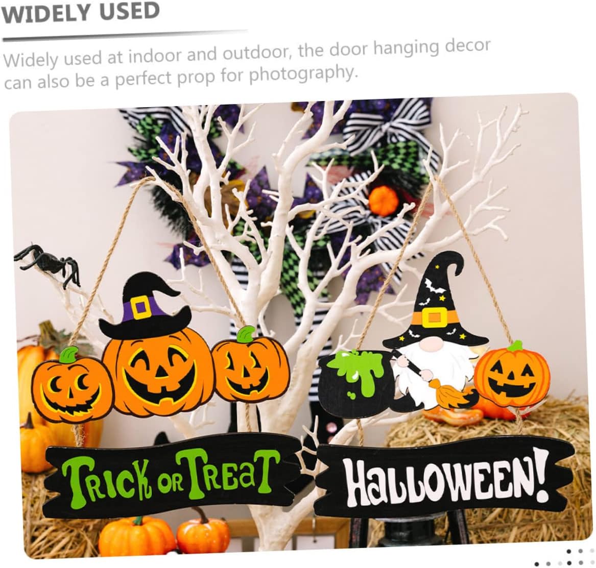 Pumpkin Wood Hanging Ornament Wooden Sign Wood Signs Decorations for Home Tiered Tray Gnome Pendant Harvest Decorative Halloween for Front Door Halloween Door