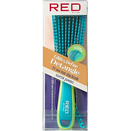 Red by Kiss Glide & Define Non-Slip Detangling Brush for Natural Hair (Super Jumbo)