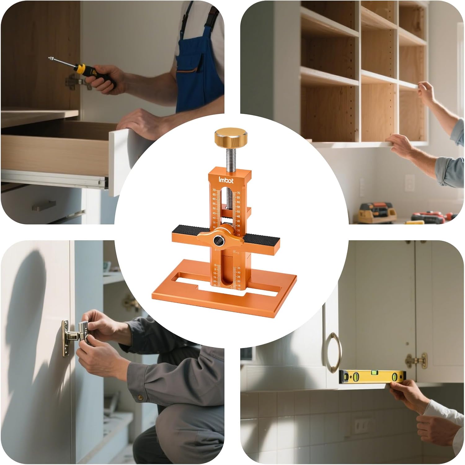 Imbot Cabinet Door Mounting Jig &With Base 3-In-1，Adjustable Cabinet Door Installation Positioning Tool For Installing Frameless Or Framed Cabinet Doors (Extended Version) - Image 7