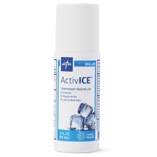 Medline ActivICE - Alivio de dolor tópico en rollo ideal para artritis dolores musculares y lesiones de espalda 3 onzas en rollo