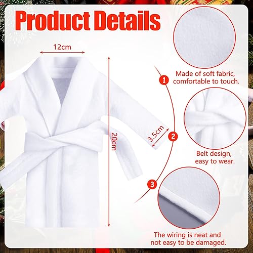 Miniatura 7 de 7 piezas de ropa de Papá Noel, ropa de elfo, accesorios de elfo, chaleco esponjoso de elfo de Navidad y falda para muñeca, decoraciones de Navidad,