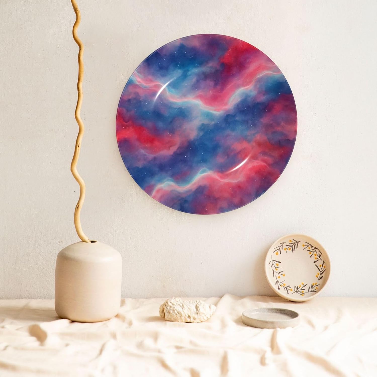 Dreamy Sky Art 10 Inch Decorative Plate With Stand, Elegant Display Wall Plate For Home Decor