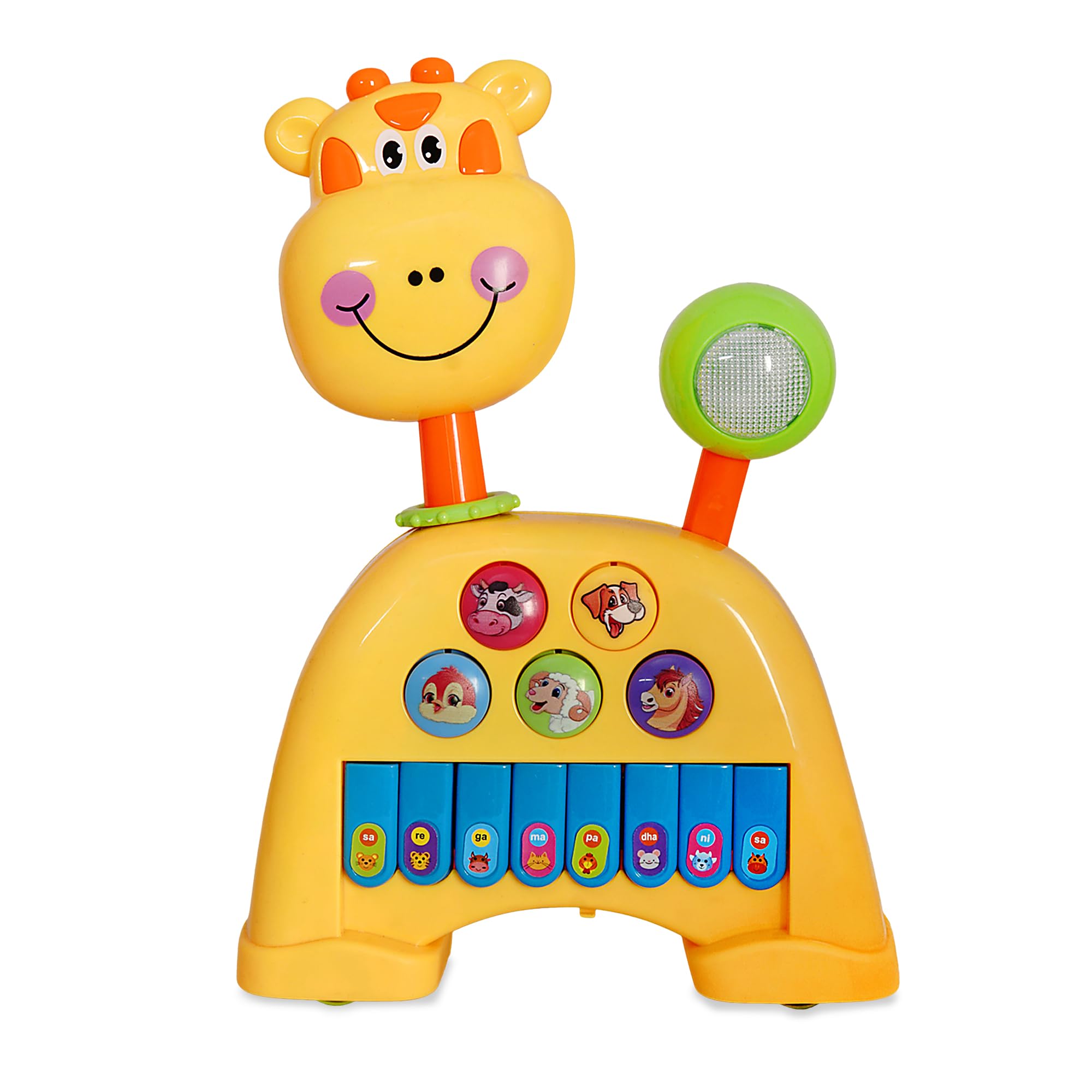 VGRASSP 8 Keys 4 Modes Music Melody Animal Face Piano Toy with Manual Spinning Wheels Spring Loaded Moving Tail Animal Sound Twisting Head Flashing Lights - Color As Per Stock (Giraffe) (B0CP62D9D3) Amazon Price History, Amazon Price Tracker