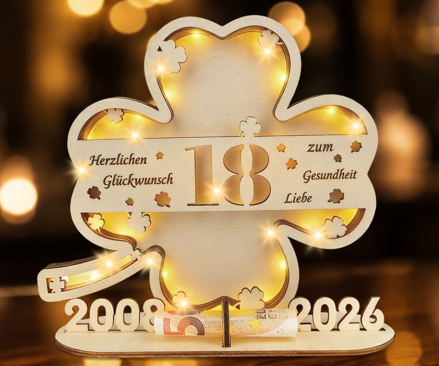 I LOVE MOM Geldgeschenke Geburtstag Kleeblatt Glück