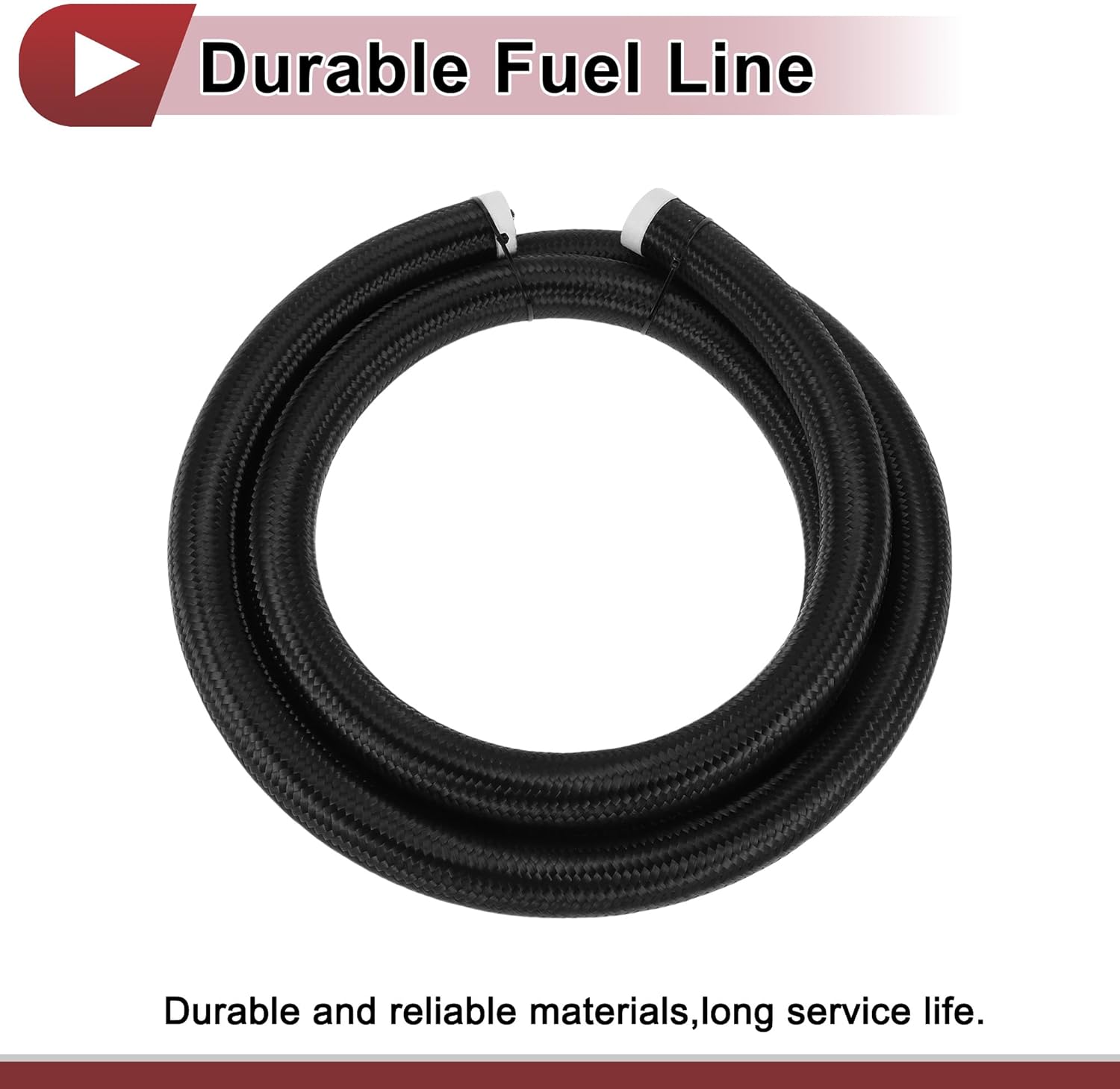 10ft AN20 Fuel Line Hose 20AN Vacuum Hose Automotive Fuel Hose 10ft 1.1"ID 1.4"OD Black CPE Rubber,Nylon Braided