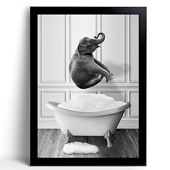 Amazon.co.jp: ファニー ゾウ バスルーム ウォールアート