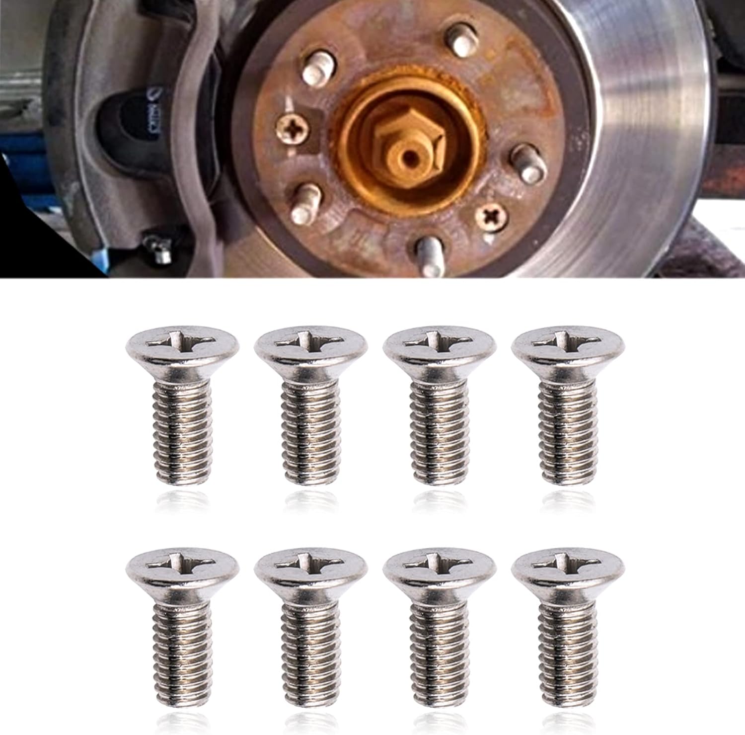 cueclue Pack8 Braking Disc Rotor Screws Kit, Stainless