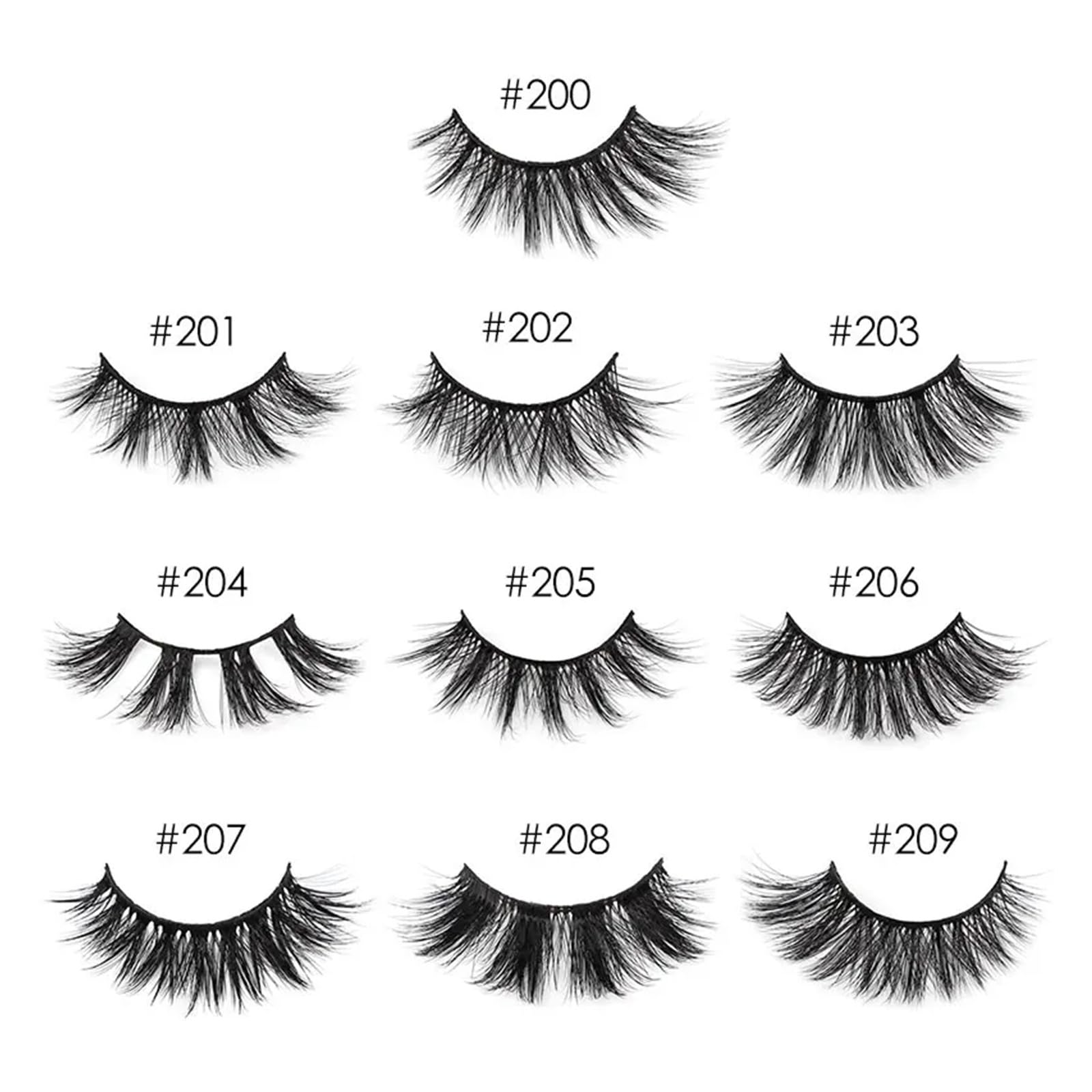 UAMOU 10/50/100 par naturalne sztuczne rzęsy miękkie kręcone narzędzia do makijażu Faux Cils puszyste Cilios 3D sztuczne rzęsy z norek Cheerfully (Color : MIX 50 PAIRS, Size : Lashes)