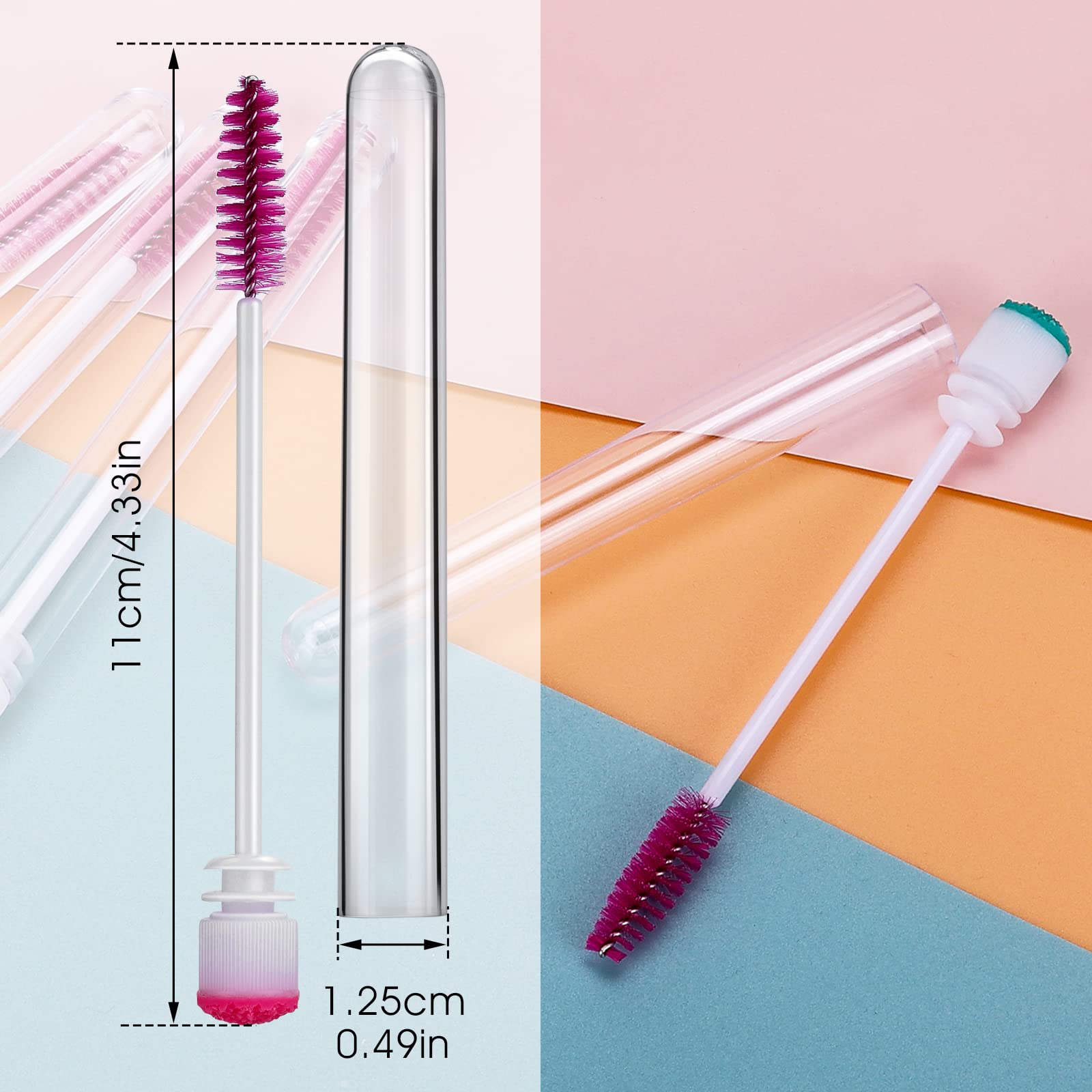 Sibba Lot de 30 Pinceaux à Cils Spoolies Applicateurs de Mascara Pinceaux pour Extensions de Cils Tubes de Diamant Fournitures de Maquillage