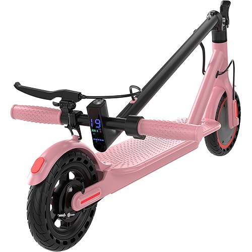 Roinside Electric Scooter - 8.5"/10''/14'' Solid Tires, 350W/500W Motor, Up to 19/22MPH& 16/21/23/24Miles Long-Range Portable Commuting Scooter for Adults with Double Braking System, App