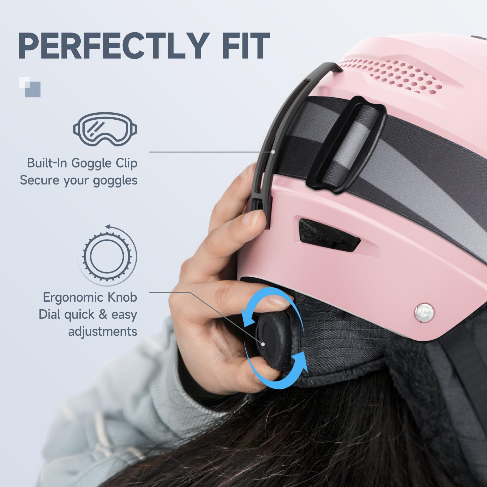 Findway - Casco da sci unisex, da donna e uomo, per adulti, bambini, con aperture di ventilazione regolabili, compatibile con occhiali da sci per chi indossa gli occhiali, casco da snowboard, S/M/L