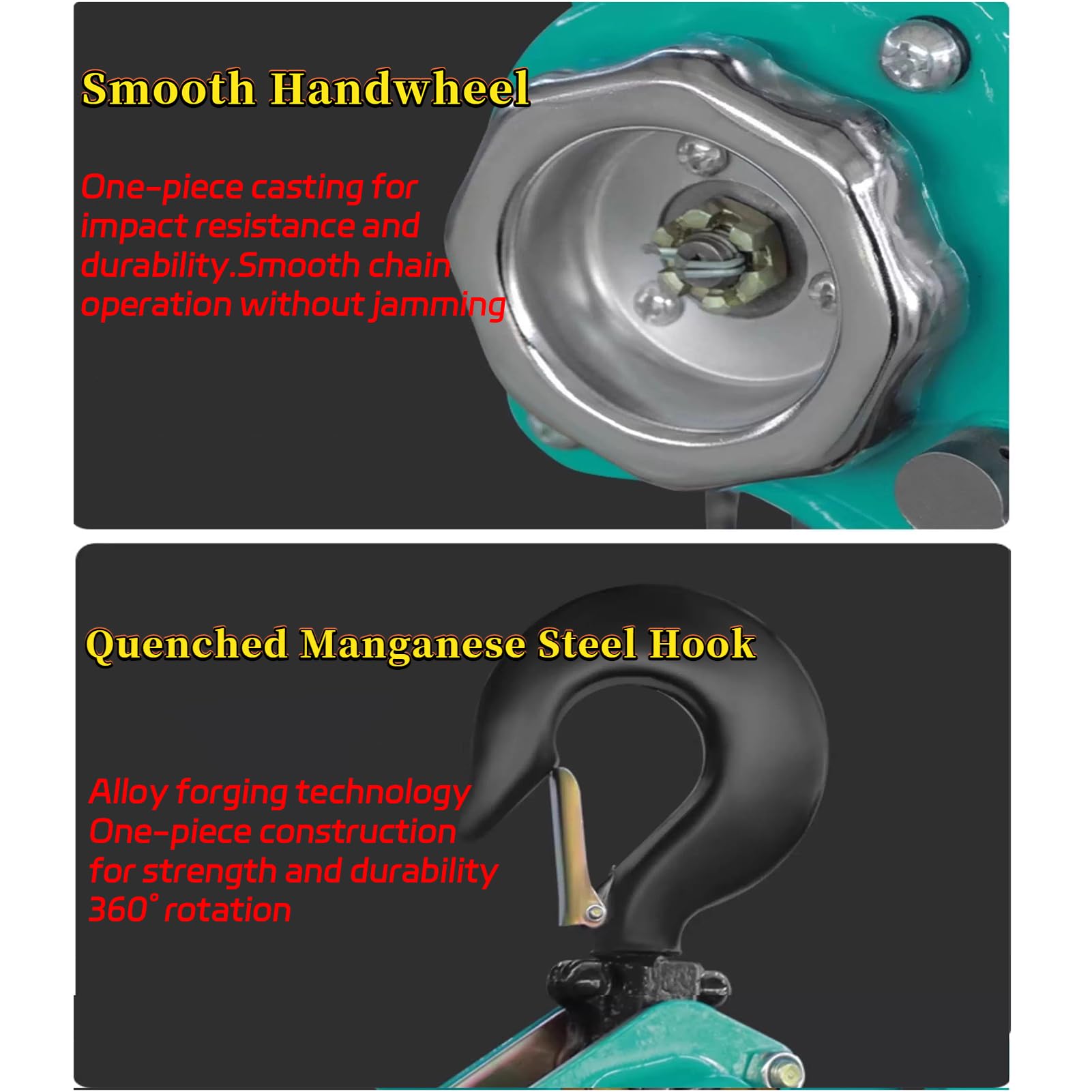 750 kg Tragkraft Hebelzug, 1,5 m G80 Kette, manueller Hebel-Kettenzug mit 360° drehbarem Haken, Handkettenzug zum Heben von Garagen, Fabrikdock,