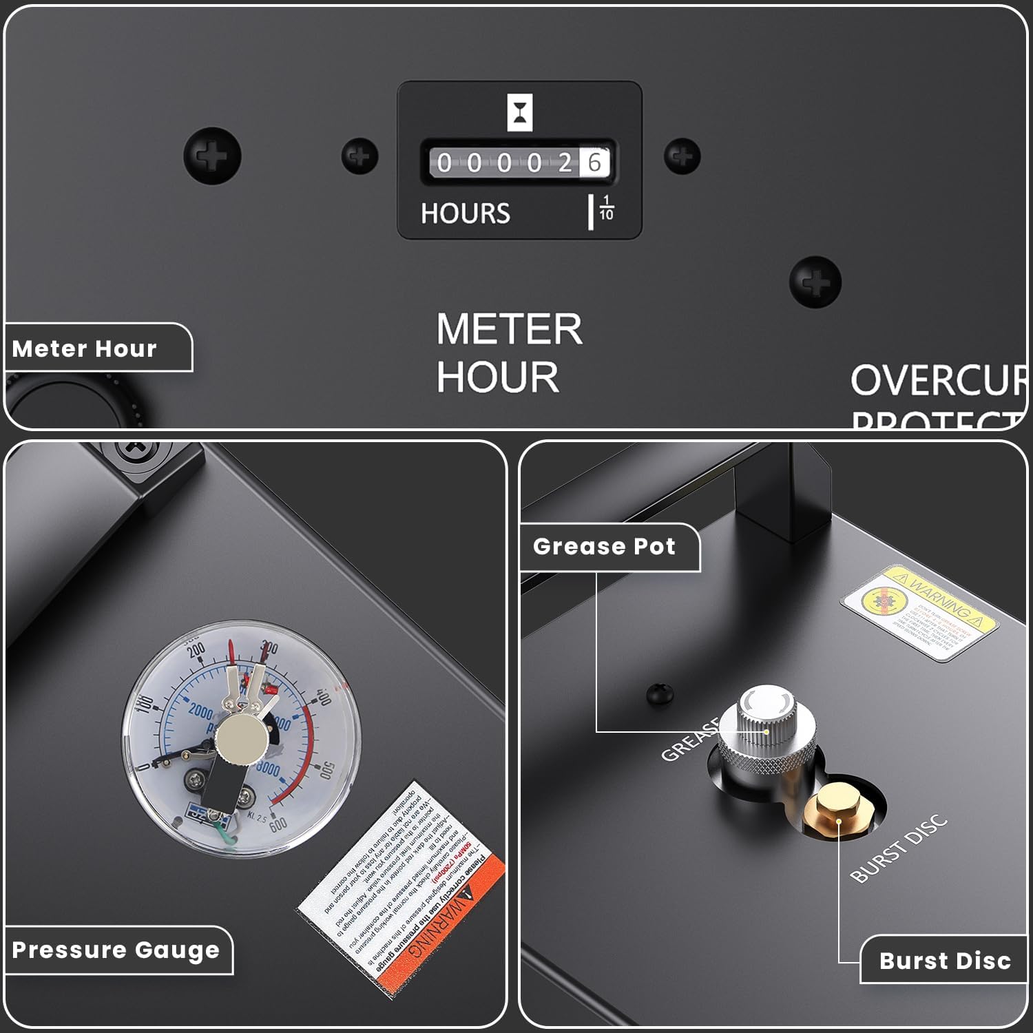 GX- E-5K1 PCP Air Compressor, 5800psi 110V 900W, Auto-Stop Setting, 1 Piston & 4 Stages Compression, Water and Fan Cooling, Moisture Filter,10 Hours Continuous Work - Image 6
