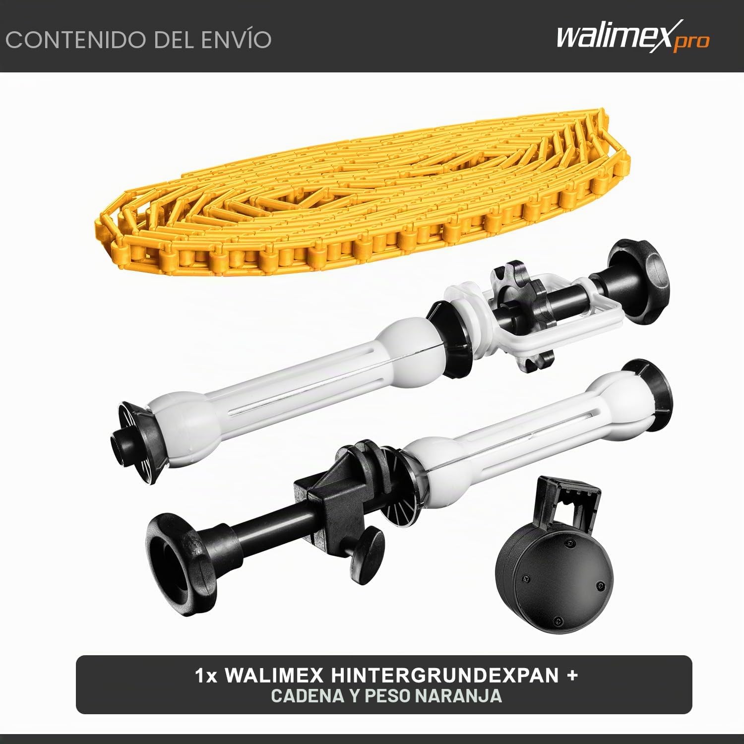 Walimex Fondo expan + Cadena y Peso, Naranja
