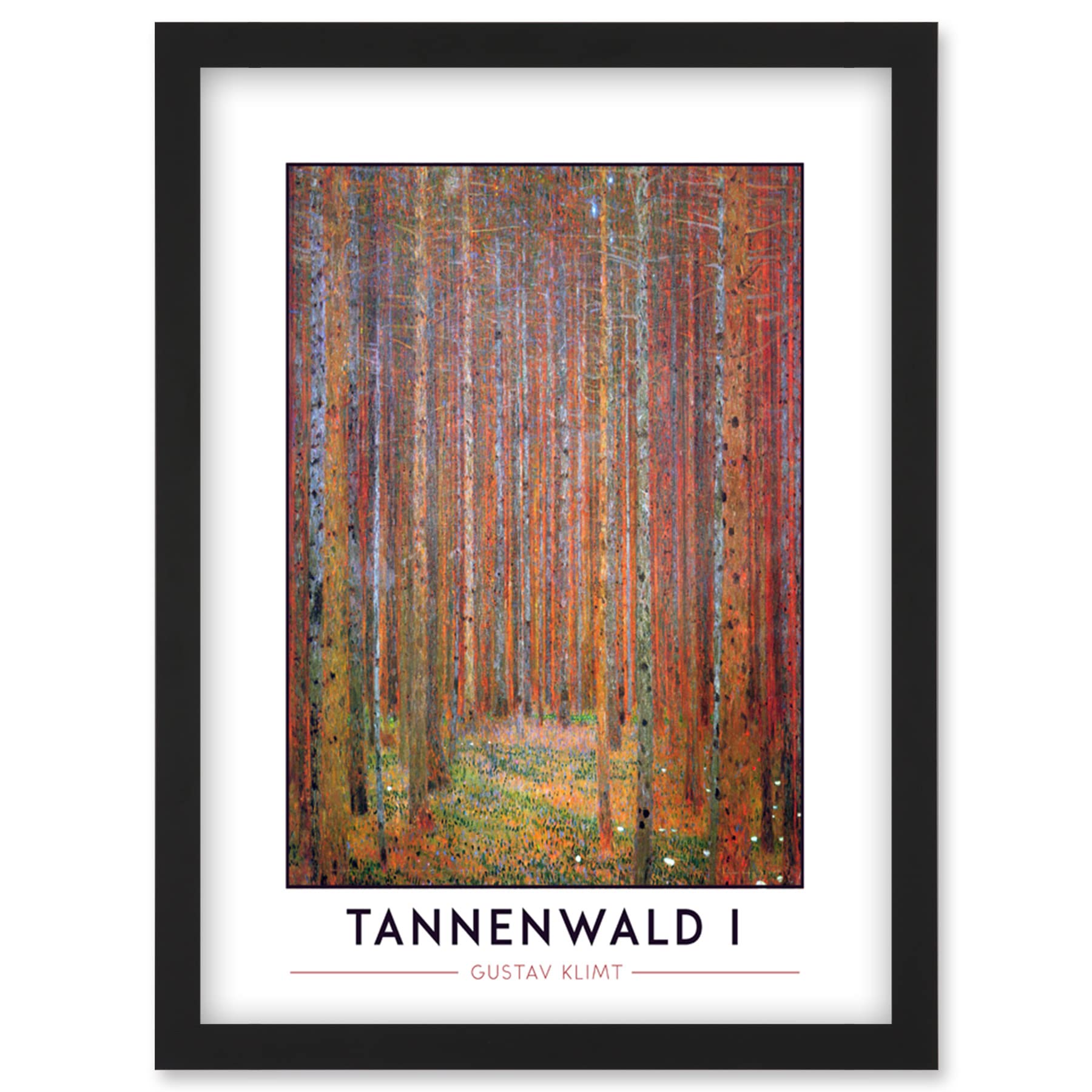 Wee Blue Coo Gustav Klimt Tannenwald I Fir Forest Painting Artwork Framed Wall Art Print A4