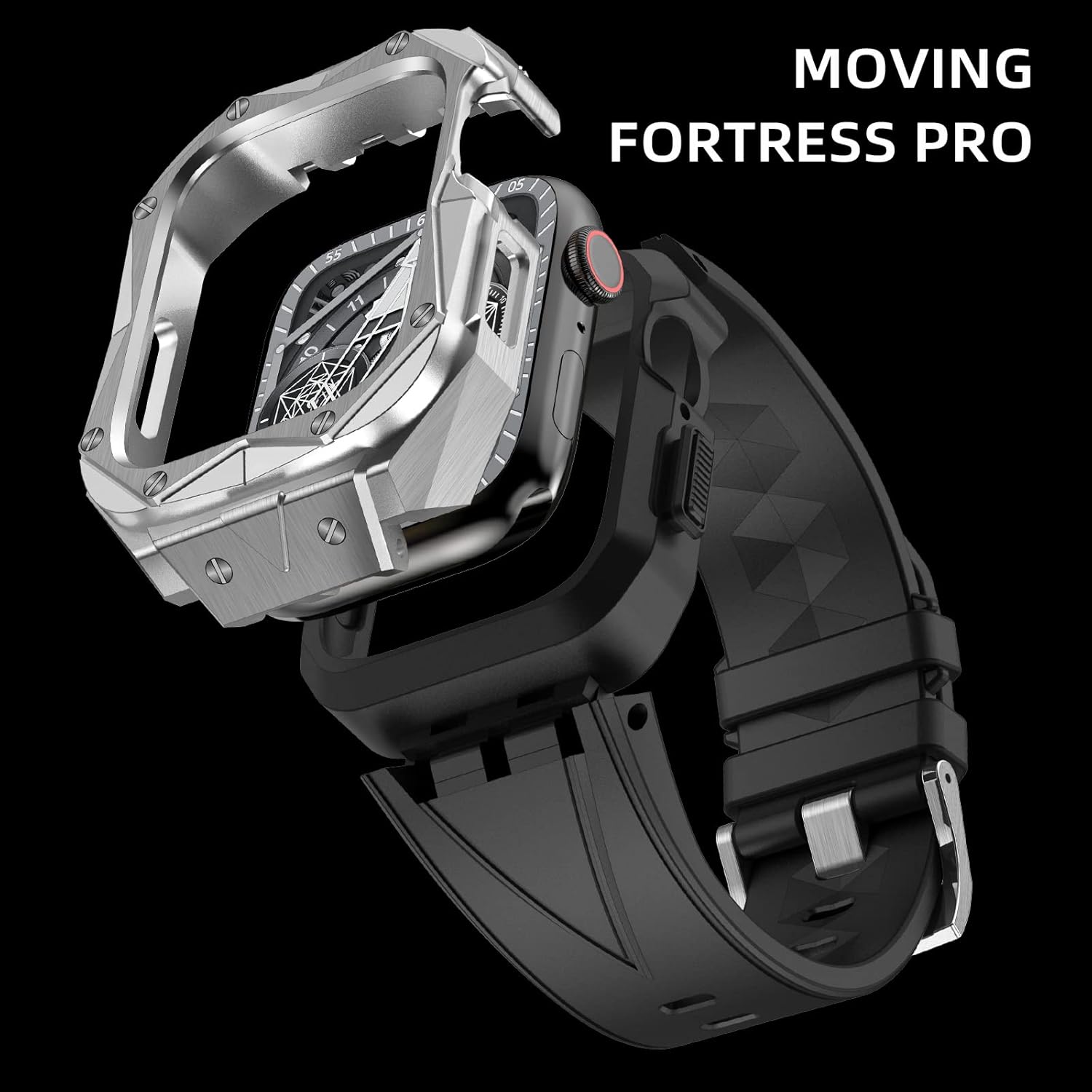 Silicone Watch Strap Stainless Steel Case Set，For Apple Watch 9/8/7/6/5/4/SE Series 45mm 44mm Watch Replace Watch Cover Bracelet Strap Accessories