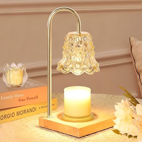 Lámpara calentadora de velas con temporizador y regulador de intensidad de 7 niveles, calentador de cera de vela de vidrio para todas las velas de
