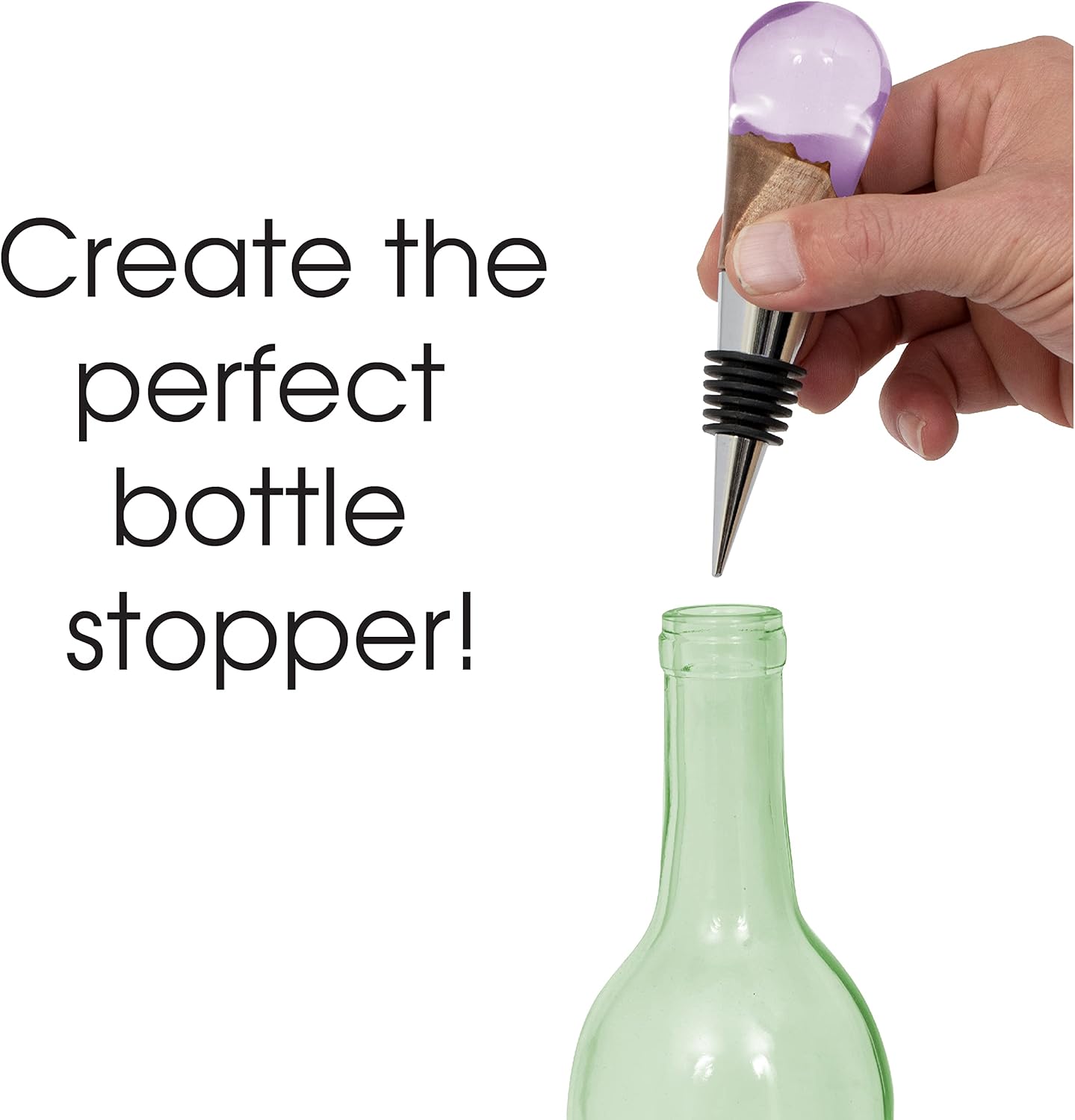 Peachtree Woodworking Supply Bottle Turning Kit with 5 Classic Chrome Stoppers 19/64 inch Drill Bit 1 inch 8 tpi Chuck and Ratcheting Handle with 3/8 inch Tap