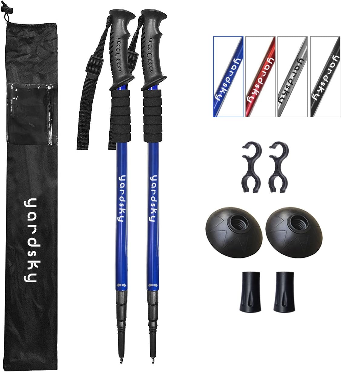 yardsky Hiking Sticks for Women and Men Trekking Poles Collapsible Antishock Lightweight Aluminum Walking Staffs for Outdoor Blue