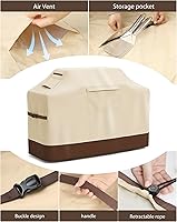 Vista 4 de Vailge Funda para parrilla al aire libre, cubierta impermeable de 48 pulgadas, cubierta de parrilla de gas resistente 600D, resistente a los rayos