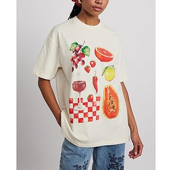 Y2k Womens Oversized Fruit Graphic Print Tees Shirts Vintage