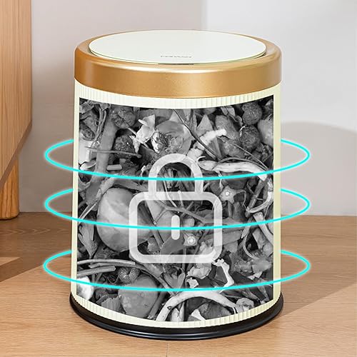 Miniatura 5 de URALFA Cubo de basura pequeño con tapa, sensor de movimiento de 2.8 galones, papelera de oficina para escritorio cercano, cubo de basura eléctrico