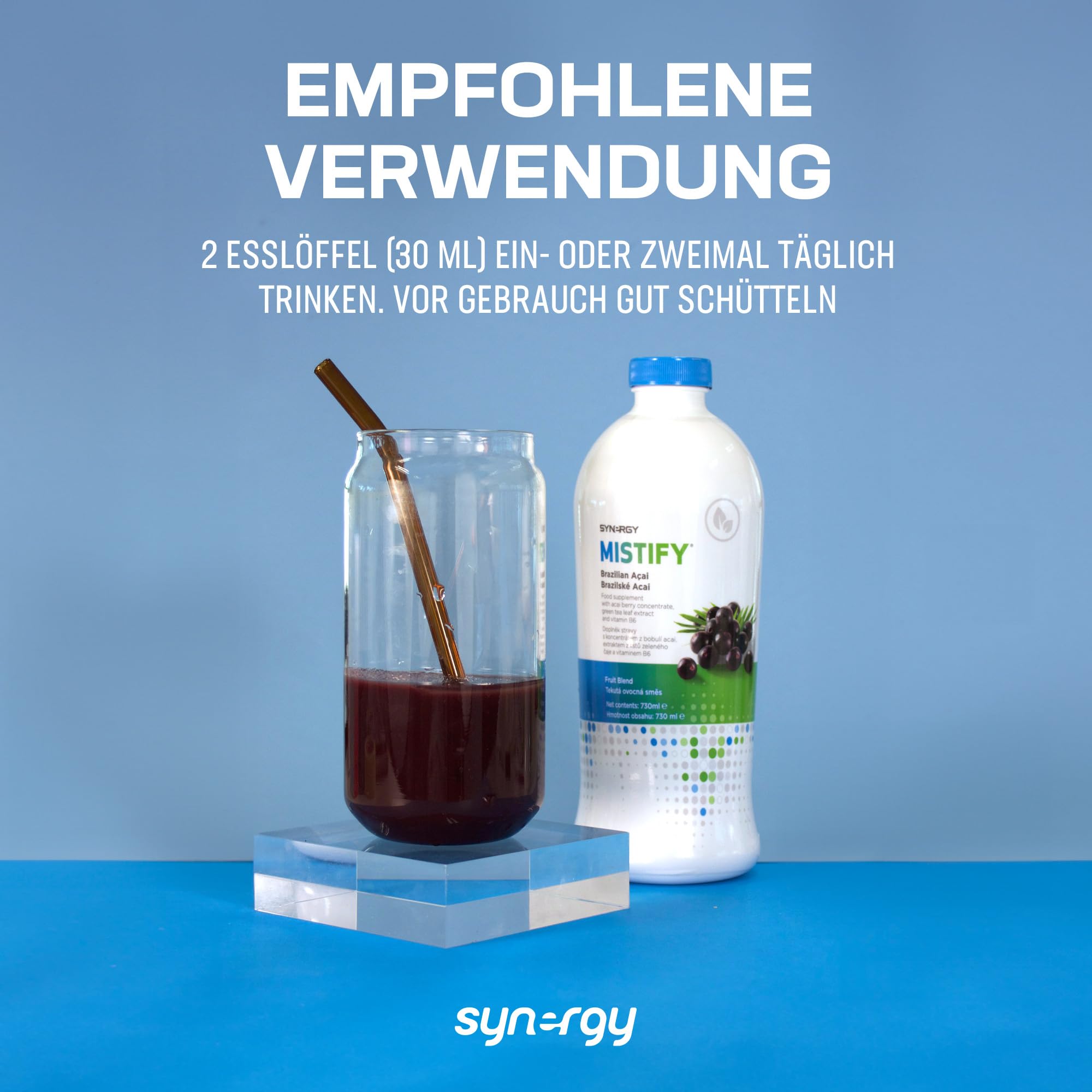 Synergy WorldWide Acai Liquid mit grünem Tee & Beeren 730ml | Detox | Unterstützt das Immunsystem, die Energie und das Nervensystem | Antioxidans | Synergy WorldWide Mistify | 24 Portionen