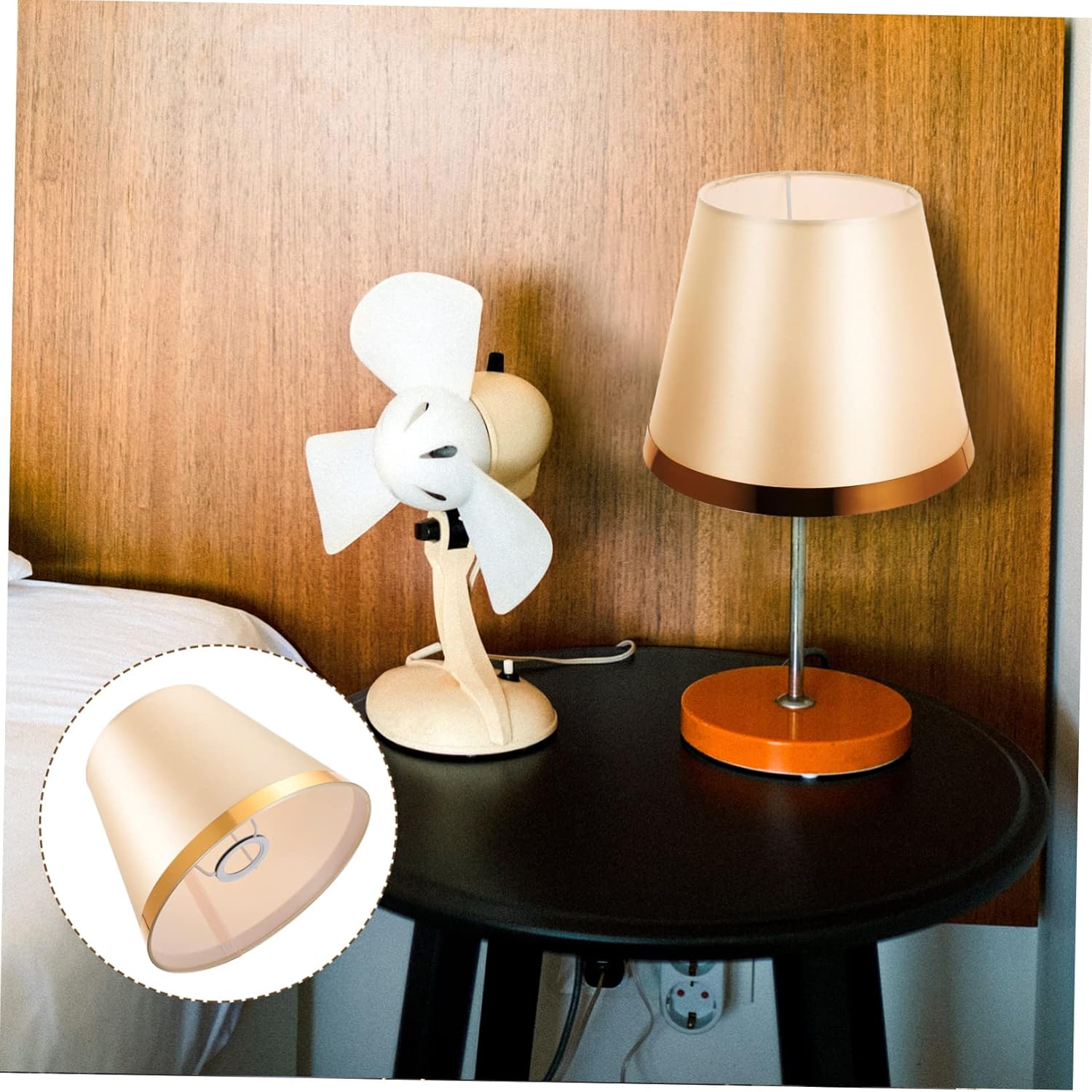 POPETPOP 1pc Golden Cloth Lampshade for Table Floor Lamps Easy to Use Light Cover for Wall Ceiling Fixtures Housewarming
