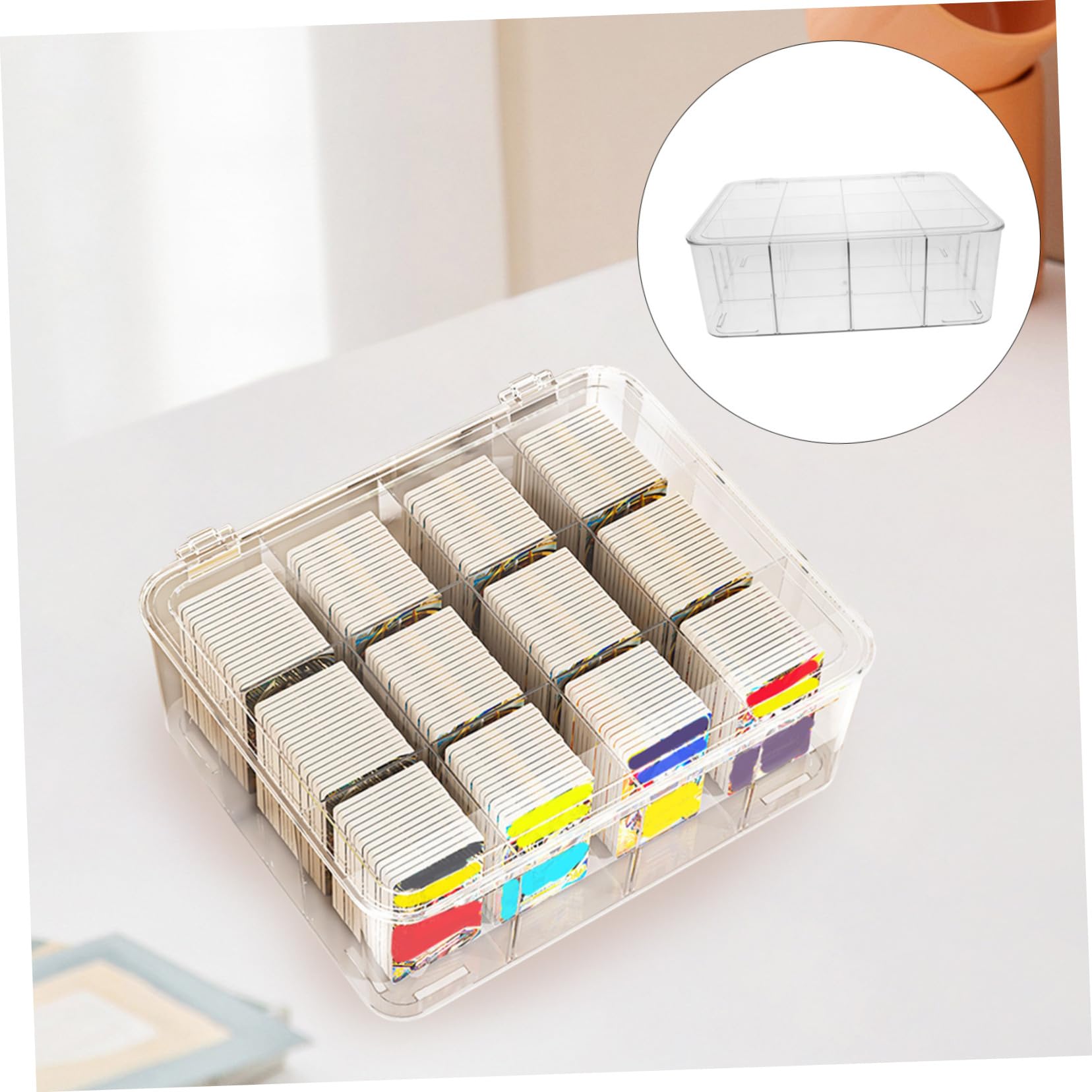LABRIMP Scatola Porta Carte in Stile Semplice Contenitore Carte Per Ufficio Custodia Per Biglietti Da Visita Trasparente Porta Biglietti Da Visita Resistente