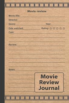 Movie Review Journal A Film Review Log Book with Index & Pre-Numbered Pages
