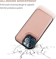 Vista 6 de ONETOP - Funda tipo cartera compatible con iPhone 13 Pro con soporte para tarjetas, funda de piel sintética con ranuras para tarjetas, doble cierre