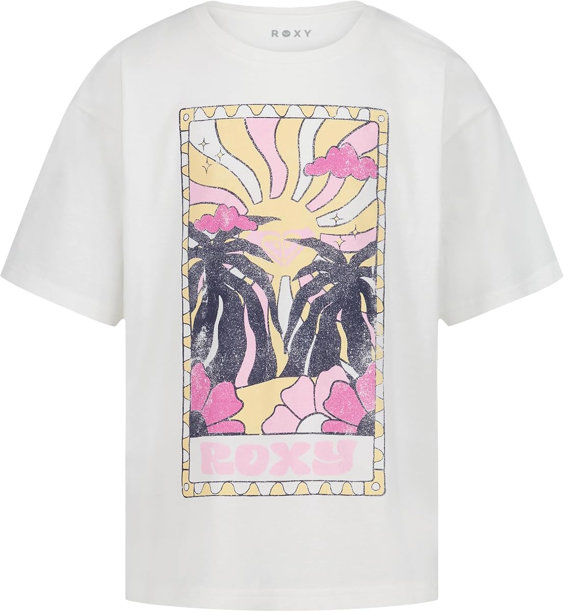 Girls' Short Sleeve Oversized Fit Logo Tee, Crew Neck Graphic T-Shirt, Soft & Comfortable