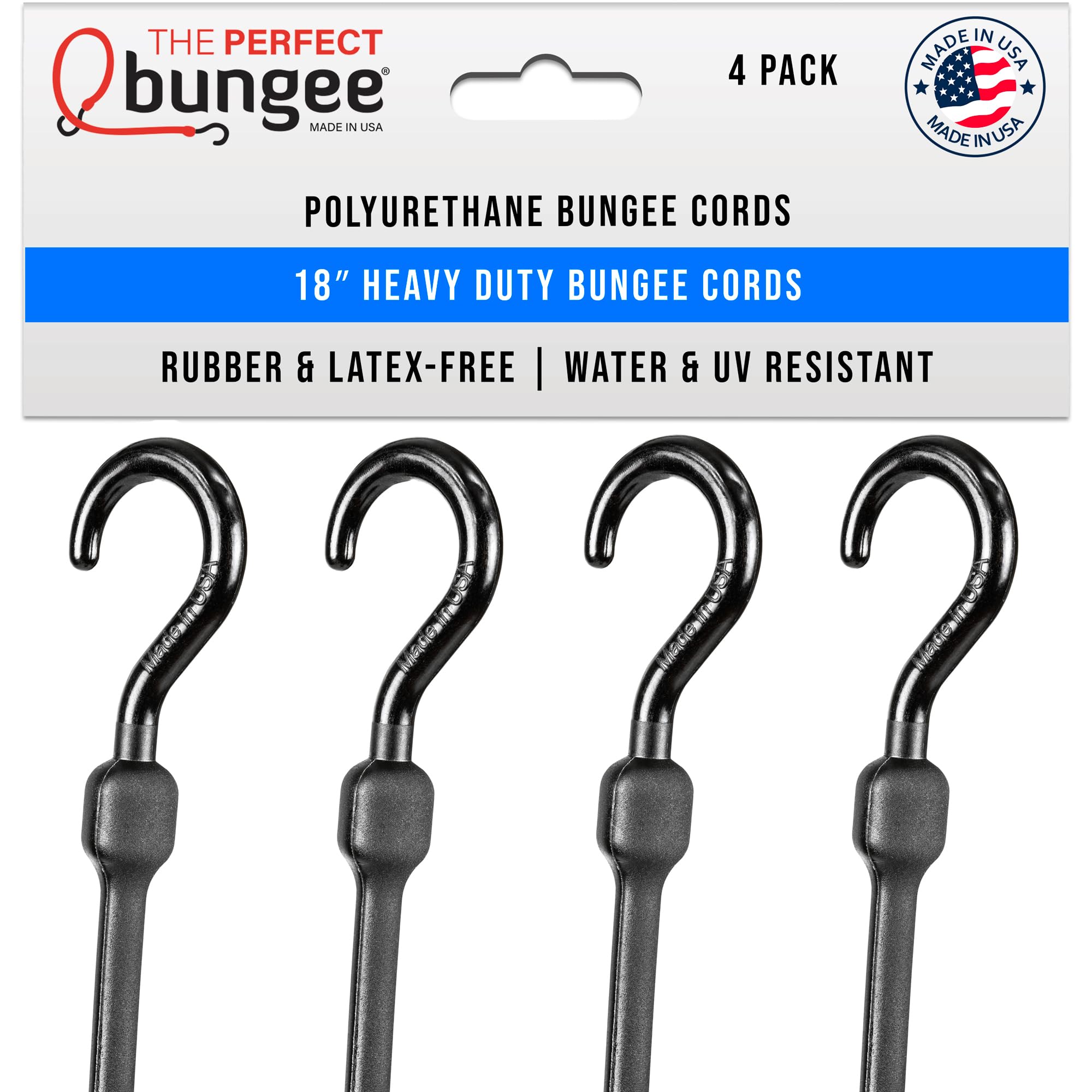 THE PERFECT BUNGEE Bihlerflex 18" Easy Stretch Cord 4 Pack