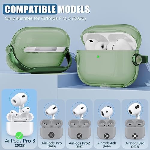 Miniatura 2 de Funda para Airpods Pro 3, fundas de bloqueo de seguridad para Apple Airpod Pro 3 (2025) con soporte para teléfono y kit de limpieza, protección