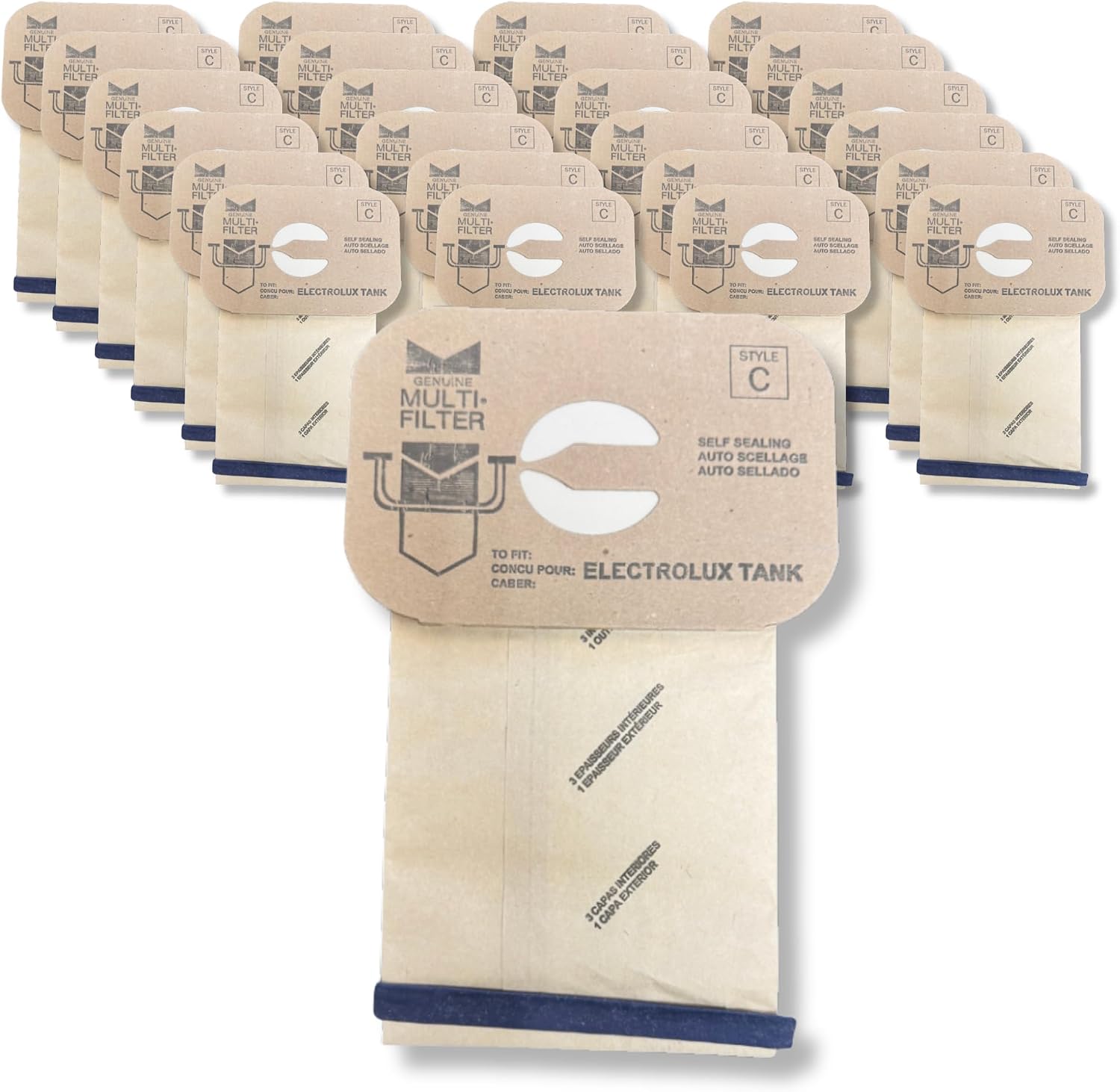 VacBagsUSA 24 Micro-Filtration Vacuum Bags for Electrolux Style C, 24 pack