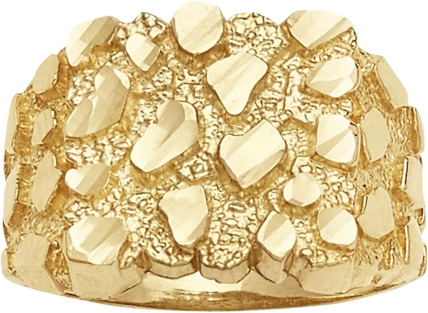 Men's 10K Gold Bling Nugget Ring Gold 10K Gold
