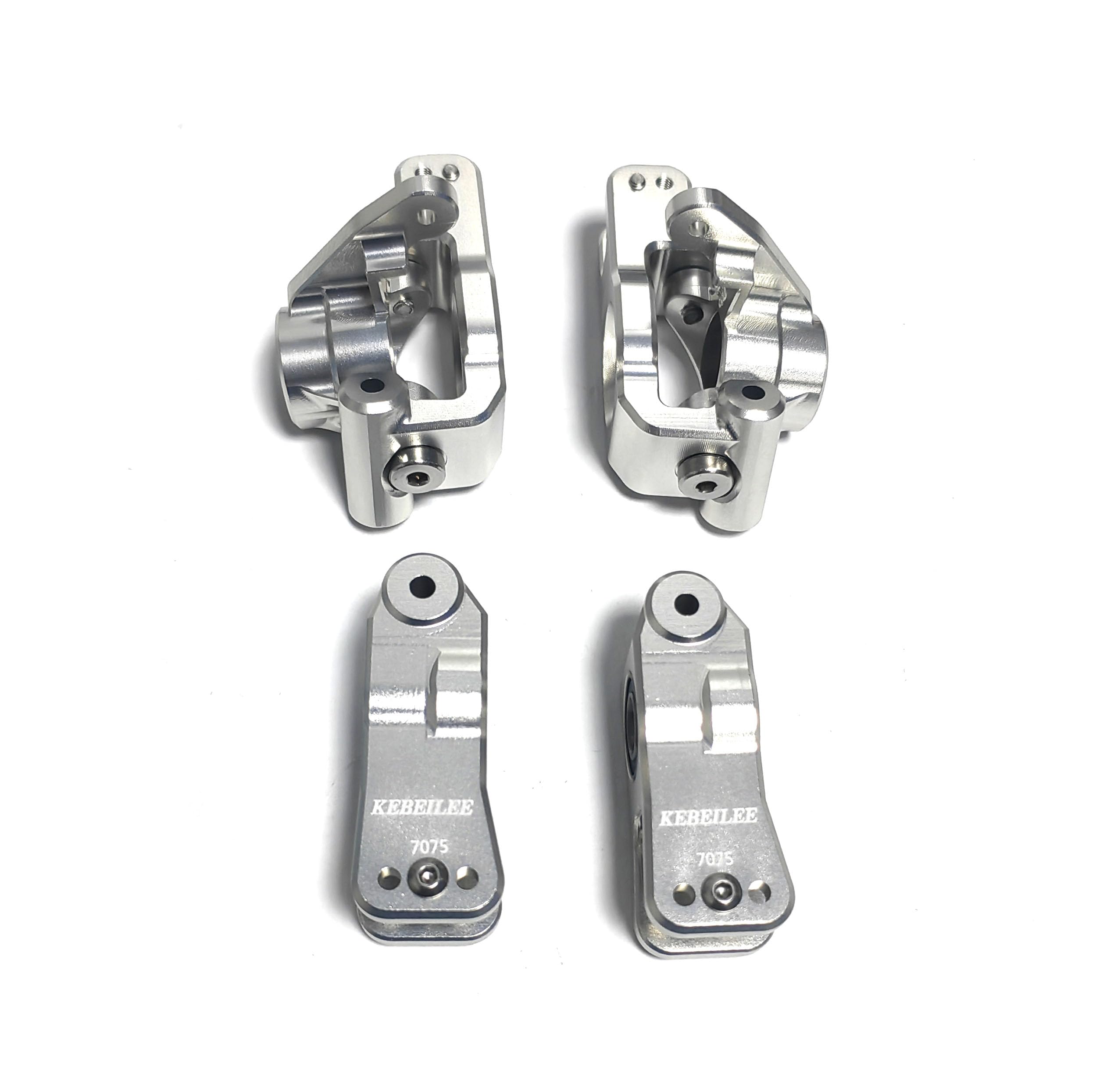 Kebeilee CNC Alu7075 Spindle Carrier Set+Rear Hub for Losi 8IGHT-X Super Lasernut 1/6 (Silver)